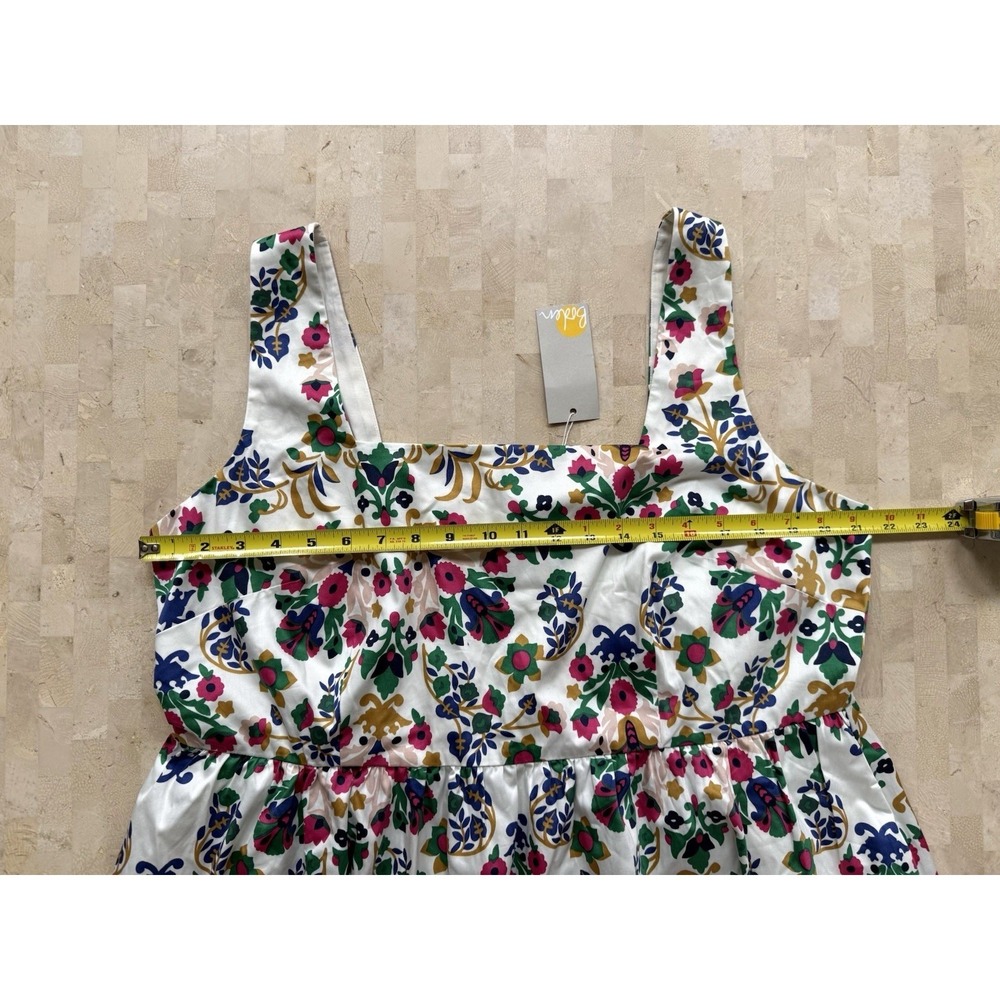 Boden NWT Scandi Folk Floral Cotton Fit and Flare Square Neck Dress Plus Size 20 - Picture 3 of 11